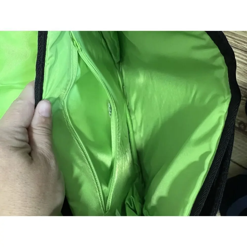 Crocs Graffiti Dinosaur Messenger Bag Adult Lime Green Interior